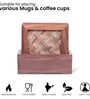 Hand Crafted Wooden Chatai Coasters Set of Four