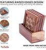 Hand Crafted Wooden Chatai Coasters Set of Four