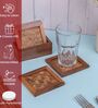 Hand Crafted Wooden Chatai Coasters Set of Four