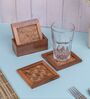 Hand Crafted Wooden Chatai Coasters Set of Four