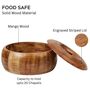 Hand Crafted Wooden Round Chapati Box with Spiral Carved Lid
