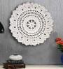 Hand Crafted Wooden Round Wall Art In White