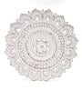 Hand Crafted Wooden Round Wall Art In White