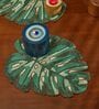 Hand embroidered Green Colour ( 18x12) Beads Table Placemat