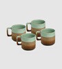 Hand Glazed 362ml Multicolour Ceramic (Set of 4) Coffee Mugs