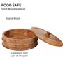 Hand-made Acacia Wood Flat Rim Base Chapati Box