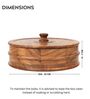 Hand-made Acacia Wood Flat Rim Base Chapati Box