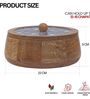 Hand-made Blue Floral Enameled Lid Mango Wood Taper Chapati Box