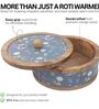 Hand-made Blue Floral Enameled Mango Wood Chapati Box
