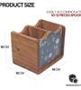 Hand-made Blue Floral Mango Wood Cutlery Holder