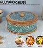 Hand-made Green Paisley Enameled Mango Wood Chapati Box