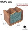 Hand-made Green Paisley Mango Wood Cutlery Holder