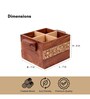 Hand-made Gul Four Part Sheesham Wood Cutlery Holderor Kitchen Caddy