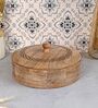 Hand-made Mago Wood Chapti Box with Carved Lid