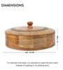 Hand-made Mago Wood Chapti Box with Carved Lid