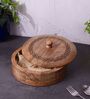 Hand-made Mago Wood Chapti Box with Carved Lid