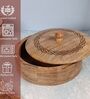 Hand-made Mago Wood Chapti Box with Carved Lid