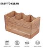 Hand-made Mango Wood 3 Part Cutlery Holder