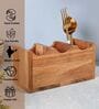 Hand-made Mango Wood 3 Part Cutlery Holder