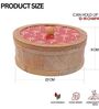 Hand-made Maroon Warli Enameled Lid Mango Wood Chapati Box