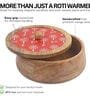 Hand-made Maroon Warli Enameled Lid Mango Wood Taper Chapati Box