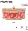 Hand-made Maroon Warli Enameled Mango Wood Chapati Box