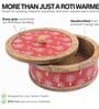Hand-made Maroon Warli Enameled Mango Wood Chapati Box