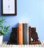 Multicolour Sheesham Wood Carved Owl Bookend