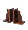 Multicolour Sheesham Wood Carved Owl Bookend
