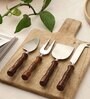 Hand-made Wooden Handles Stainless Steel Cheese Knives (Set of 4)