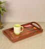 Handpainted Multicolor  Wood & Ceramic Tile (Set of 2) Serving Trays