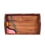 Handpainted Multicolor  Wood & Ceramic Tile (Set of 2) Serving Trays