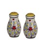 Hand Painted 80ml Off- White Stoneware Salt & Pepper Shaker Set