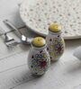 Hand Painted 80ml Off- White Stoneware Salt & Pepper Shaker Set