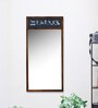Black Teak Wood Wall Mirror
