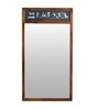 Black Teak Wood Wall Mirror