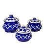 Hand Painted Ceramic Handi Set With Lid Set of 3