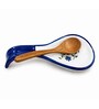 Blue Hand-Painted Ceramic Spoon Rest Blue