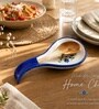 Blue Hand-Painted Ceramic Spoon Rest Blue