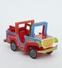 Hand Painted Decorative Unique Red Wooden Jeep