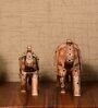 Hand Painted Elephant (Set Of 2) Engineered Wood Animal Figurine
