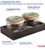 Hand Painted Pichwai Lotus Lids Round Glass Jars with Tray