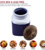 Hand Painted Studio Pottery Blue Airtight Ceramic Jar with Wooden Lid