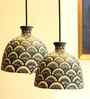Hand Painted Terracotta Cluster Hanging Light