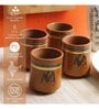 Hand Painted Warli Terracotta Tumblers (Set of 4)