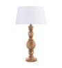 Hand Turned Wood Bubble Bedside Table Lamp, Golden Cone Shade