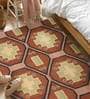 Brown Wool & Cotton Hand Woven 5 X 6 Feet Dhurrie