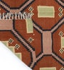 Brown Wool & Cotton Hand Woven 5 X 6 Feet Dhurrie