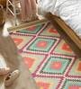 Multicolor Wool & Jute Hand Woven 3 X 7 Feet Dhurrie