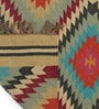 Multicolor Wool & Jute Hand Woven 3 X 7 Feet Dhurrie